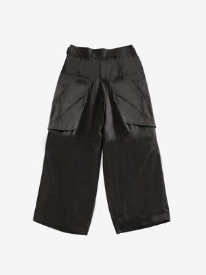 FFFPOSTALSERVICE - Men Wide Belted Draped Pocket Trousers