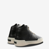 black sneakers, side view