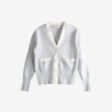 Gray cardigan, front view