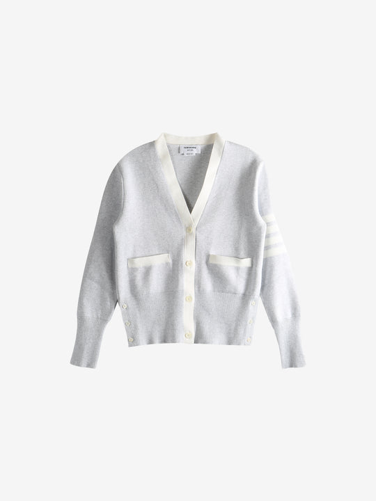 Gray cardigan, front view