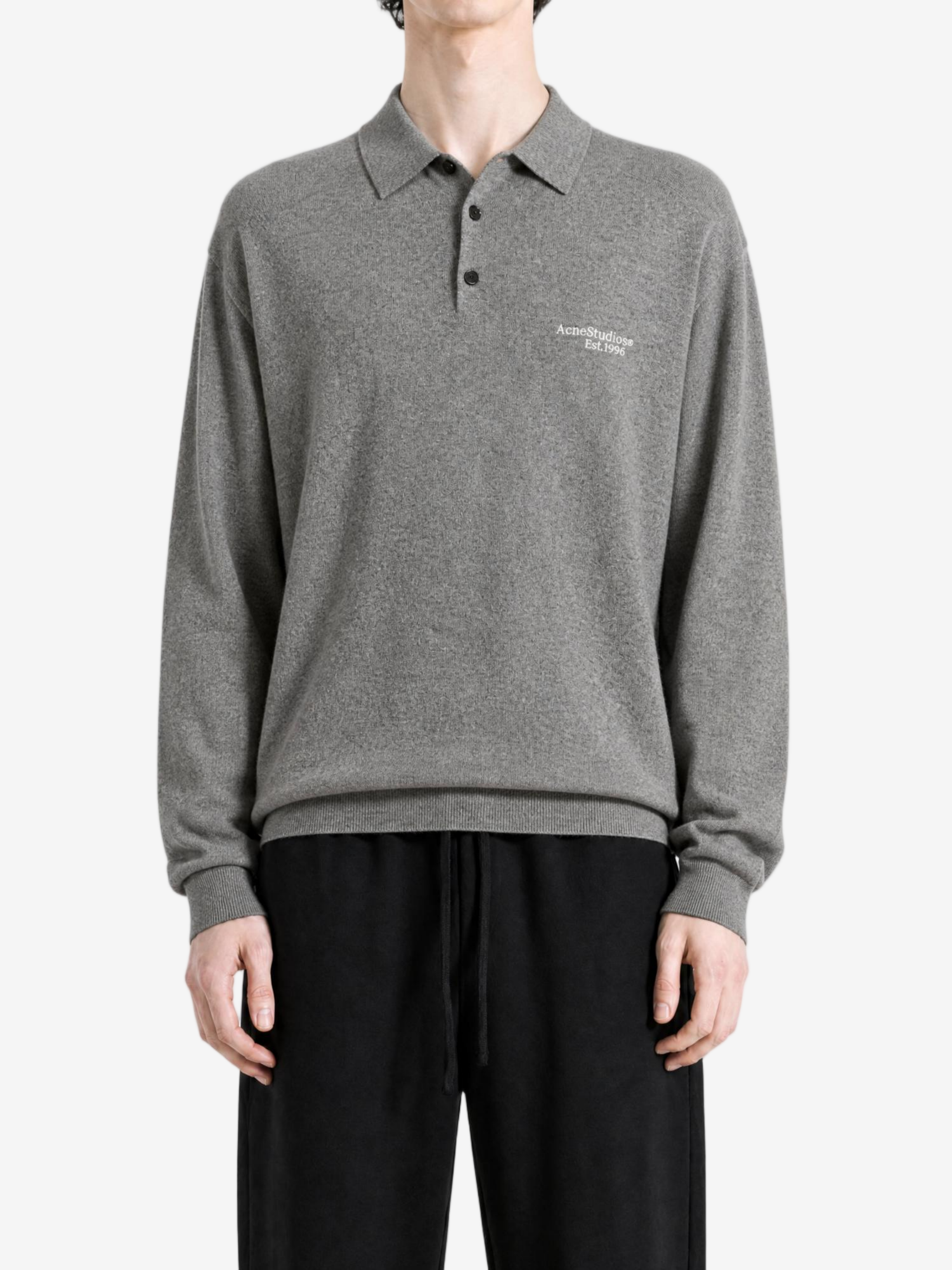 Grey knitwear, full body view