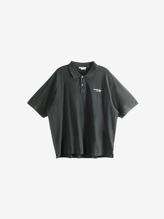 Black polo shirt,front view