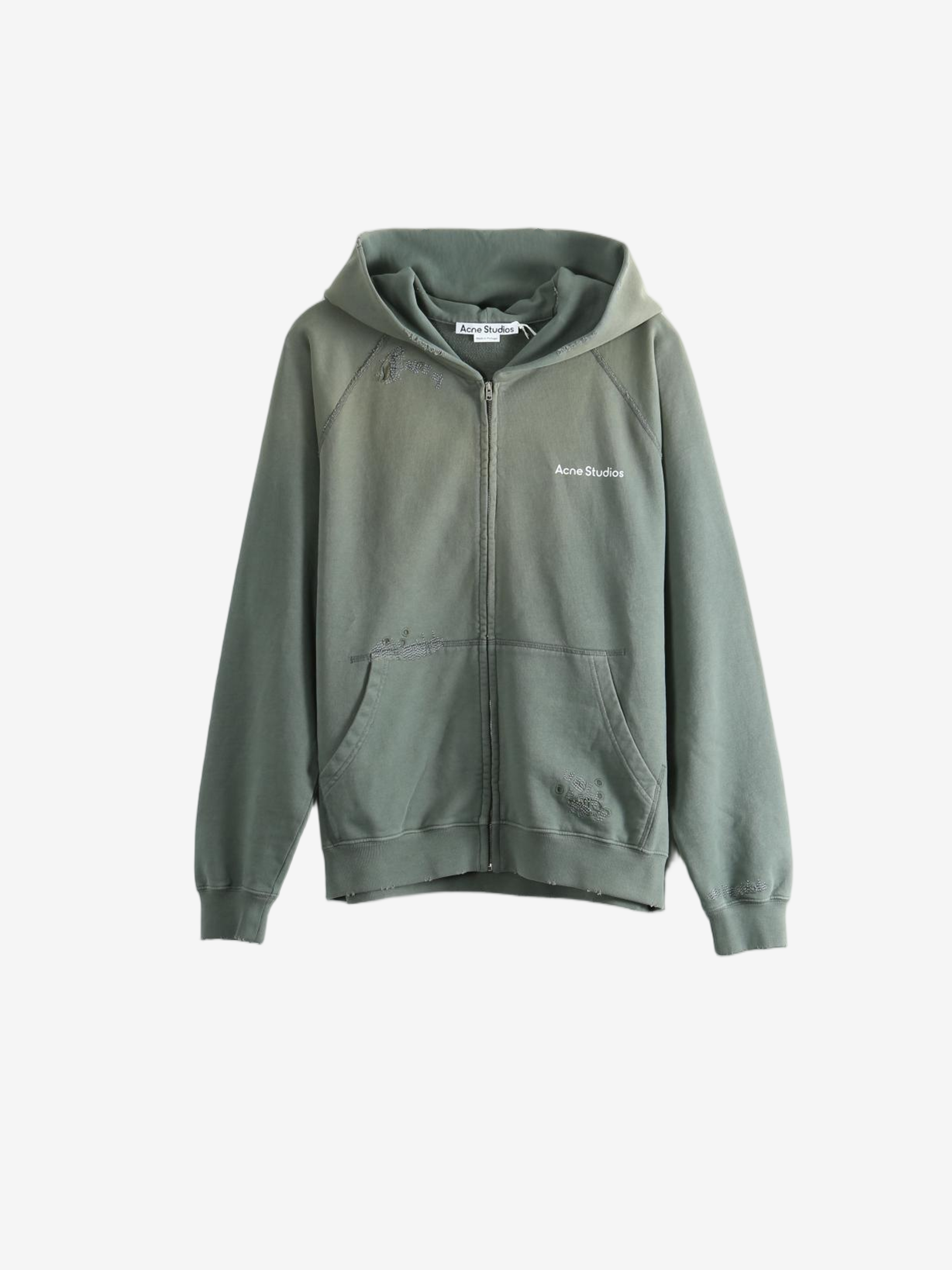 Green hoodie, front view