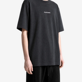 Black t-shirt, full body view
