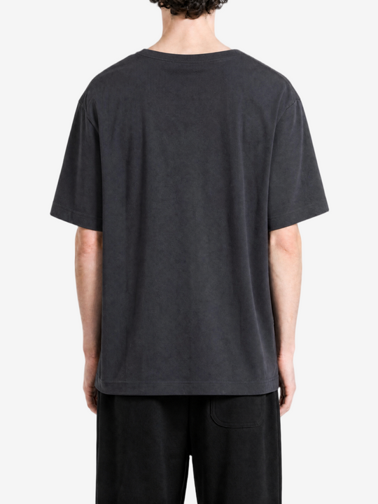 Black t-shirt, full body view