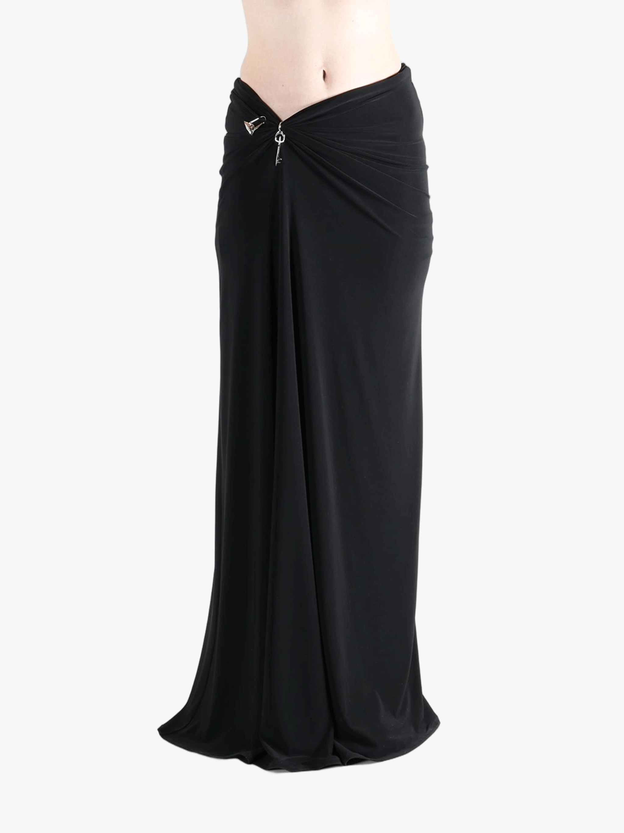 Black skirt worn by a person, showing the skirt fit
