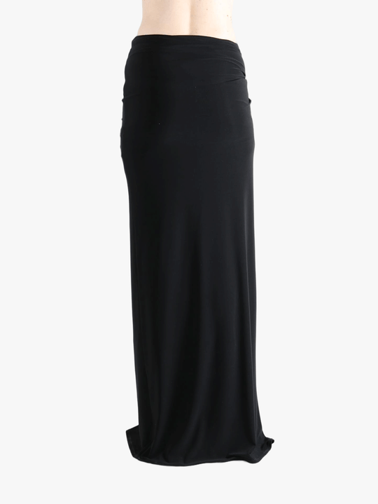 Black skirt worn by a person, showing the skirt fit