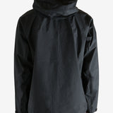 Black jacket worn by a person, showing the jacket fit