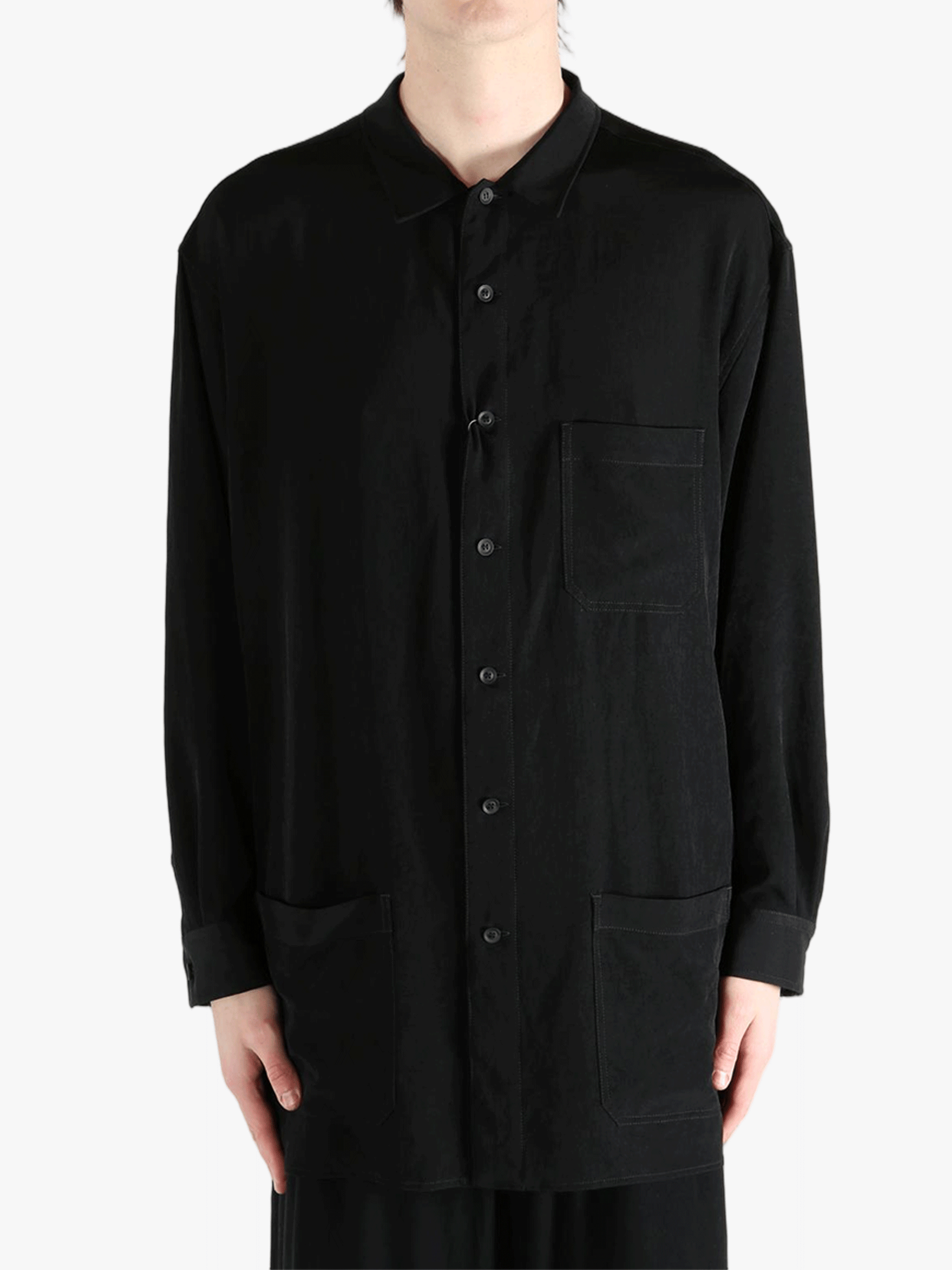 トップス Yohji Yamamoto POUR HOMME 3-LAYER BLOUSE YOHJI YAMAMOTO POUR HOMME - Men 3 Pocket Blouse – Atelier New York