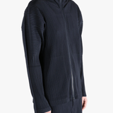 Navy jackets-coats worn by a person, showing the jackets-coats'fit