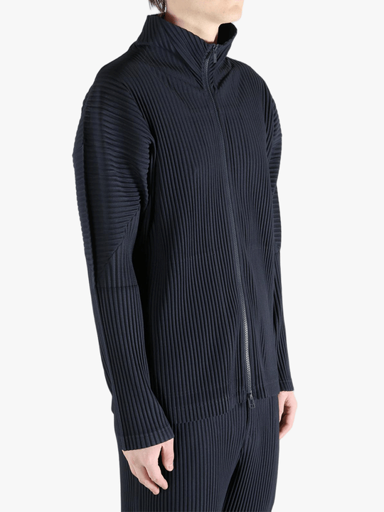 Navy jackets-coats worn by a person, showing the jackets-coats'fit