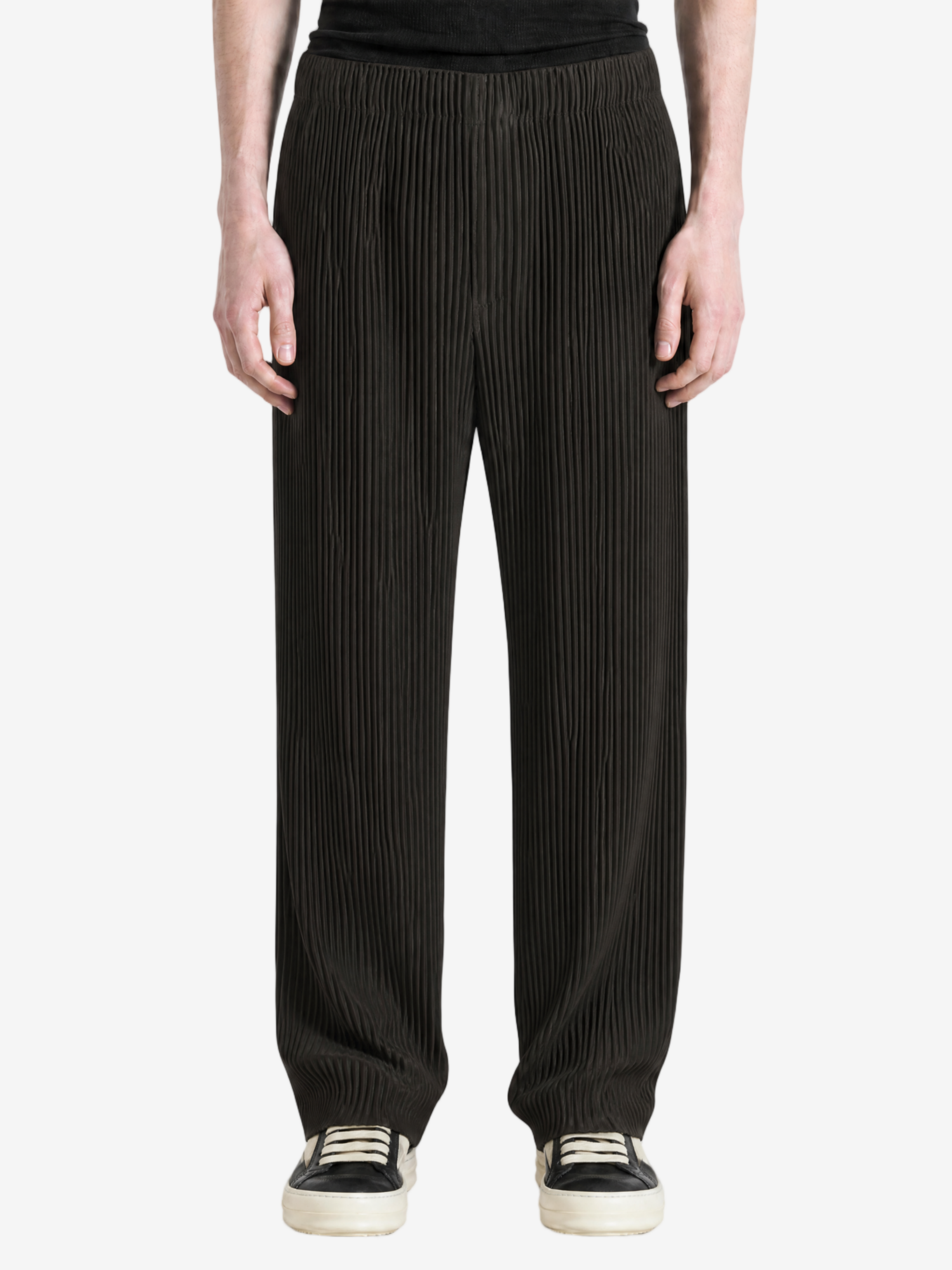 Brown pants, full body view
