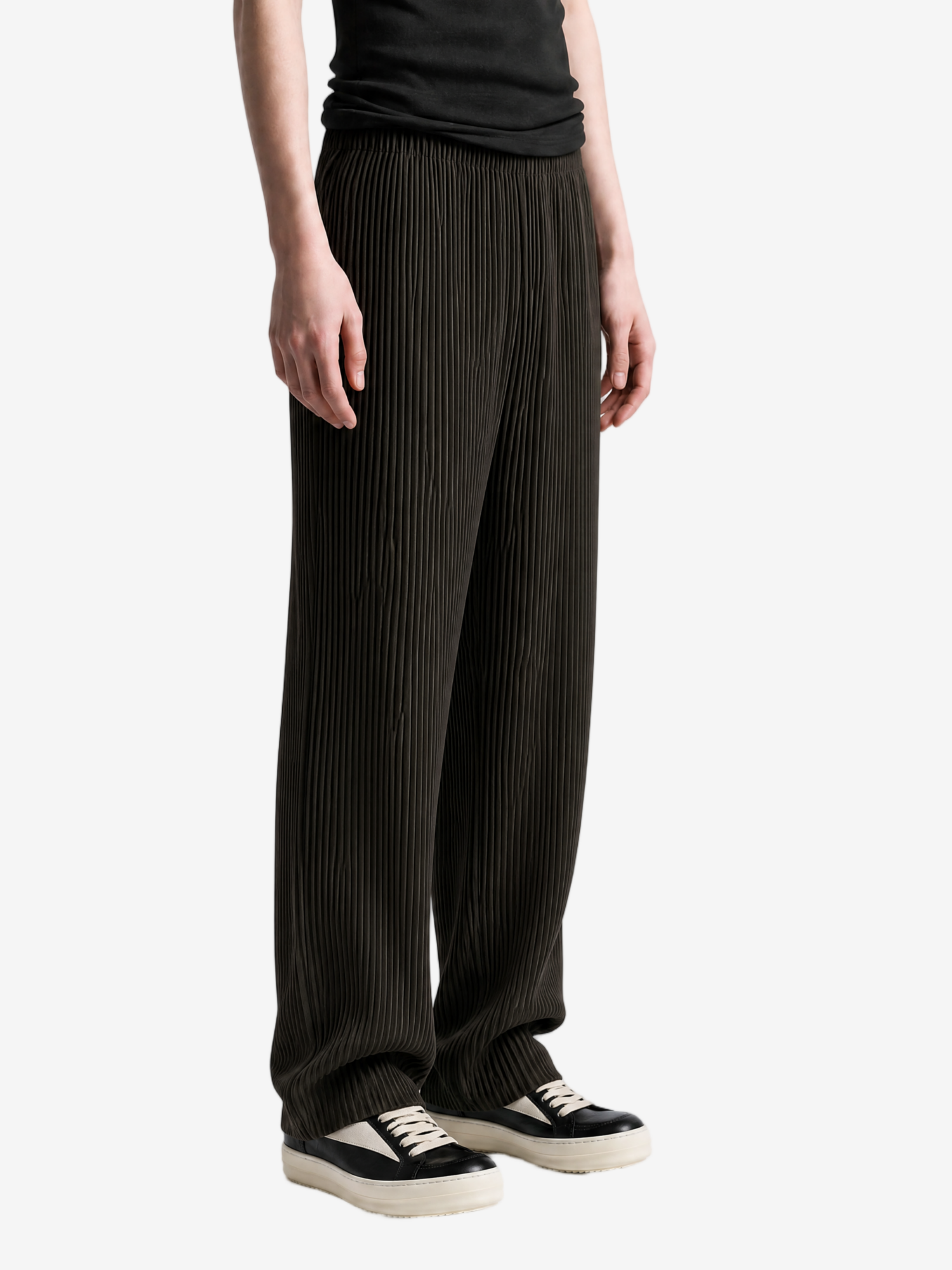 Brown pants, full body view