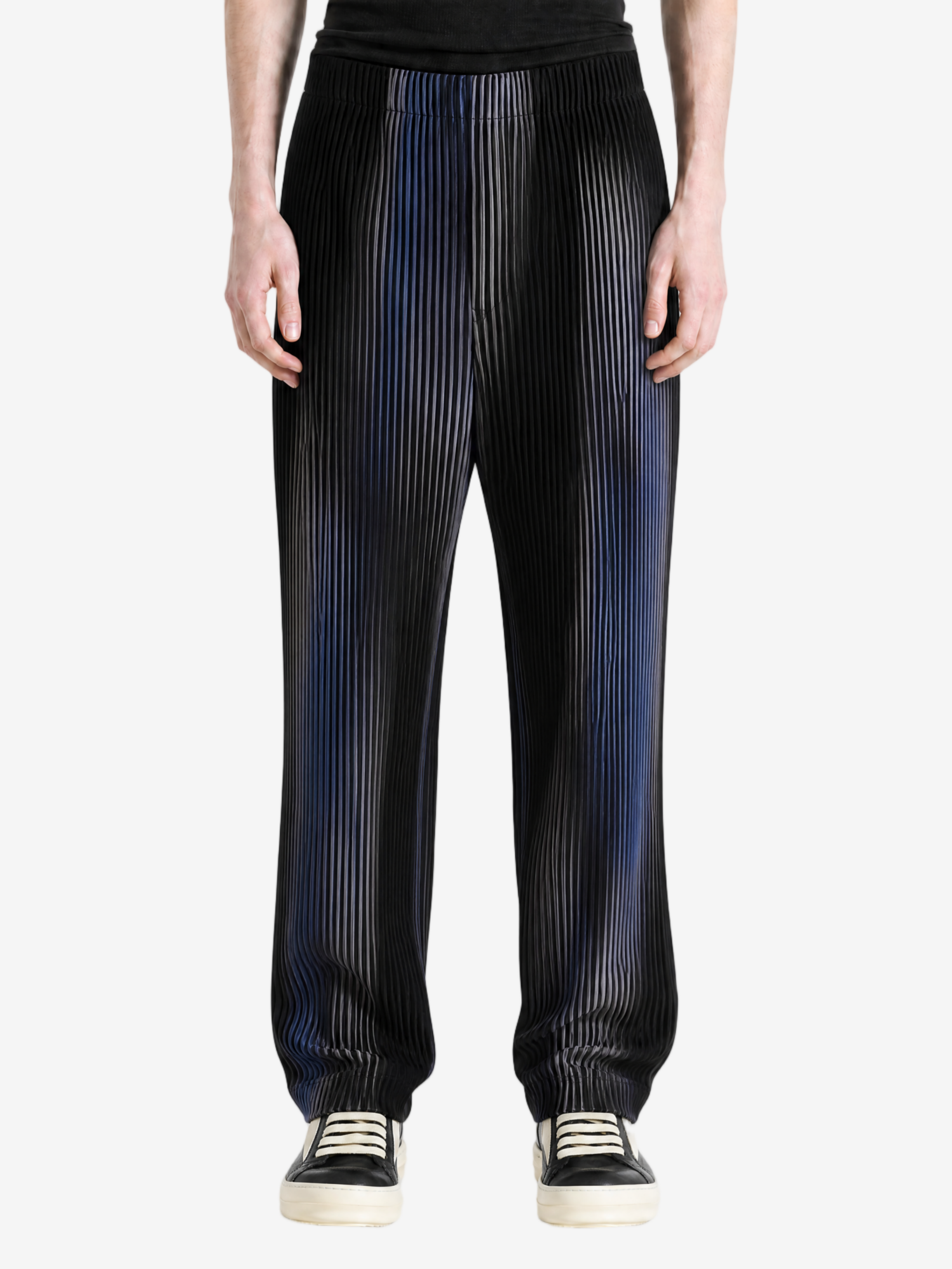 Blue pants, full body view