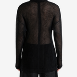 Black shirt, full body view