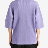 Purple t-shirt, full body view