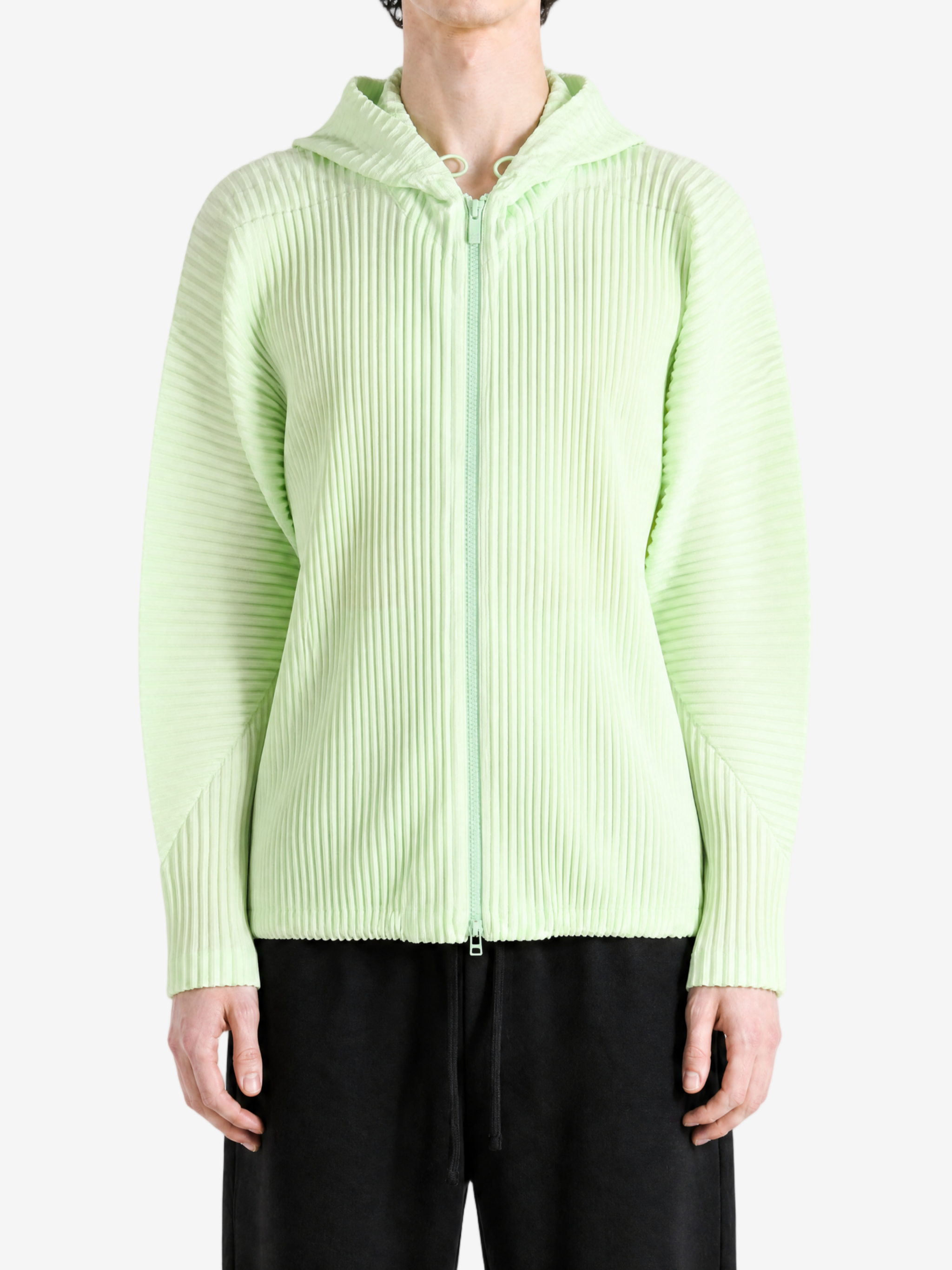 Green jacket, full body view