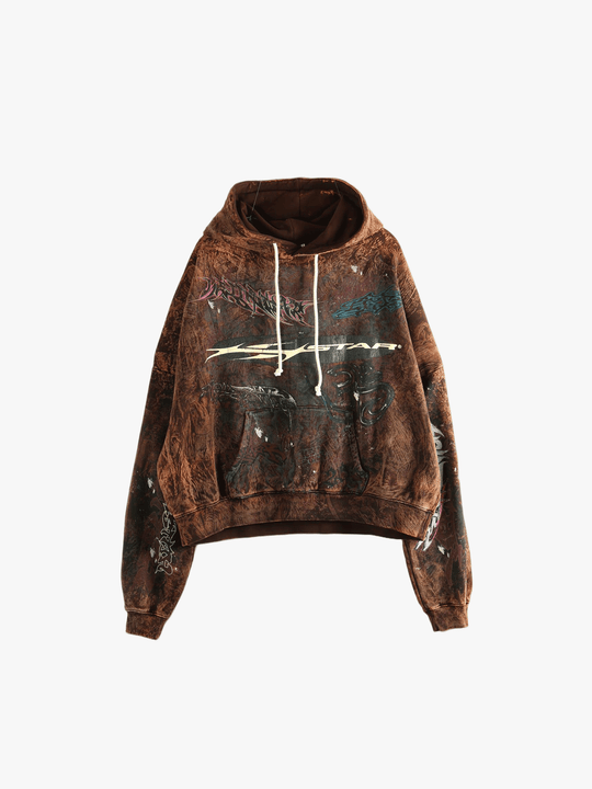 Brown hoodie, front view