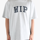Grey t-shirt worn by a person, showing the t-shirt's fit