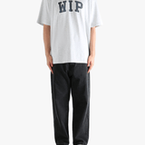 Grey t-shirt, full body view