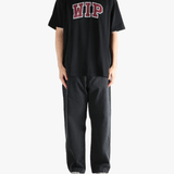 Black t-shirt, full body view