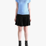 Blue t-shirt, full body view