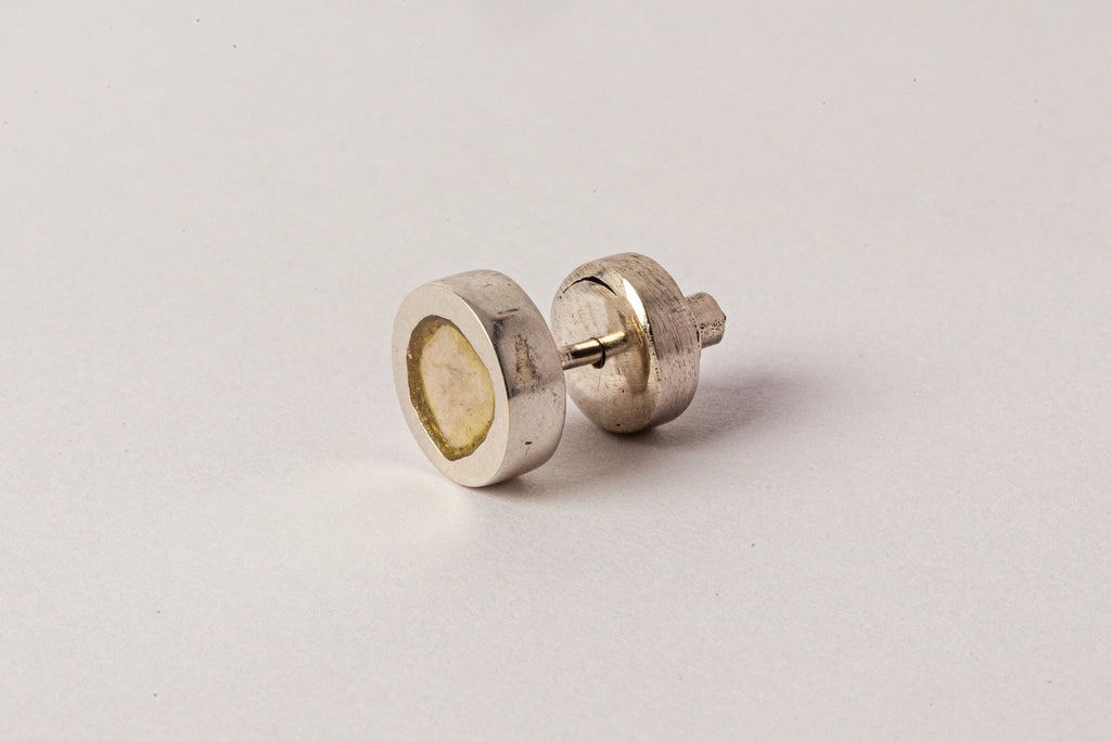 PARTS OF FOUR Stud Earring (0.2 CT, Yellow Diamond Slab, PA+YDIA)