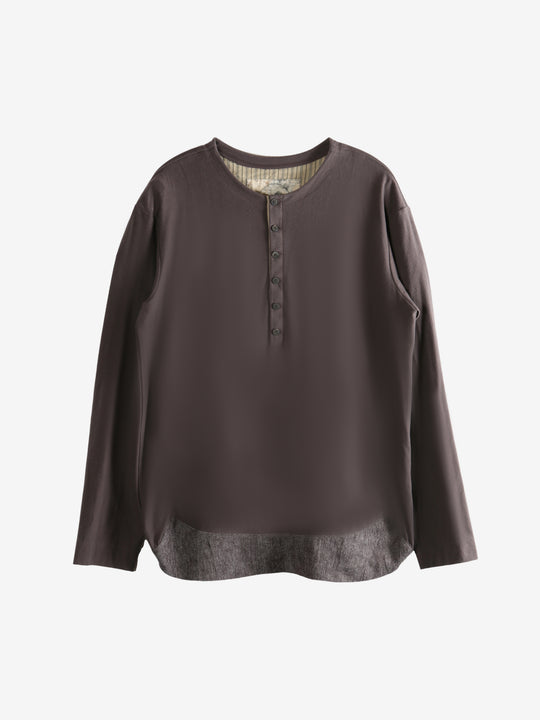 Brown long-sleeve shirt ,front view