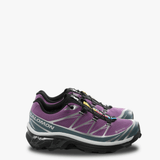 Purple sneakers, front view