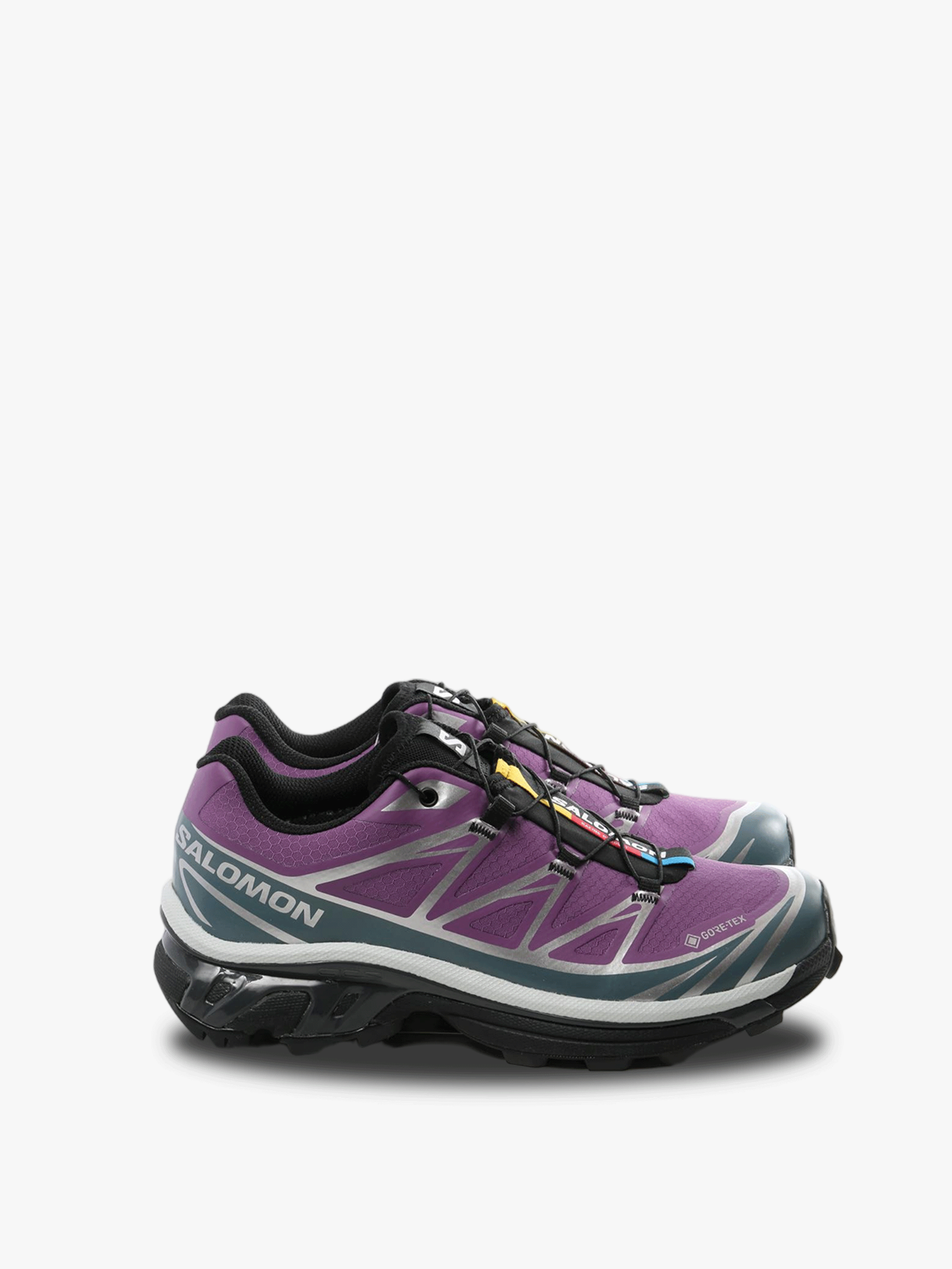 Purple sneakers, front view