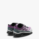 Purple sneakers, back view