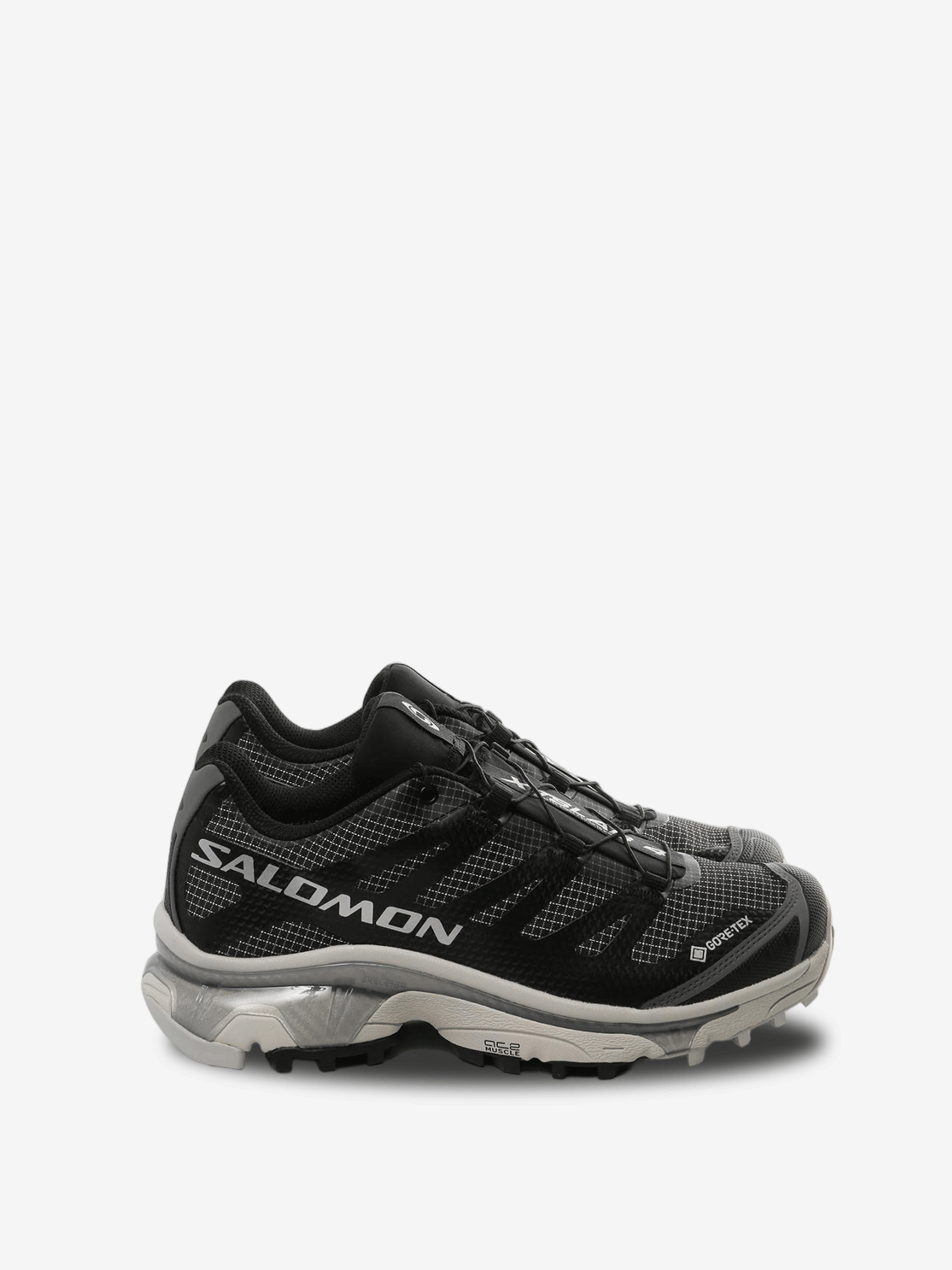 Black sneakers, front view
