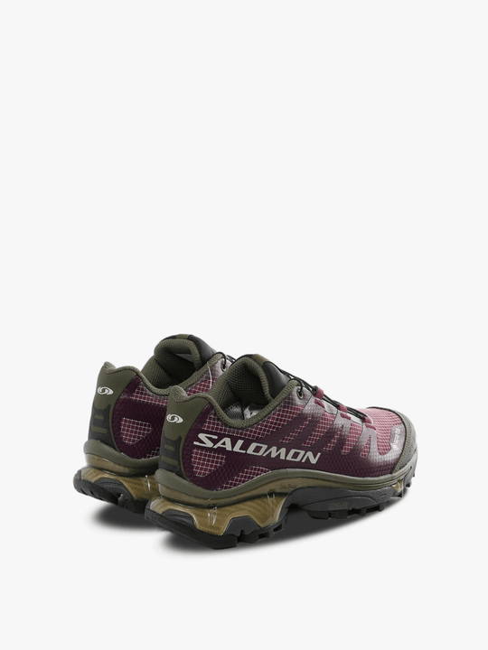 Burgundy sneakers, back view