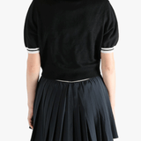  Blank top,worn by a person, showing the top fit