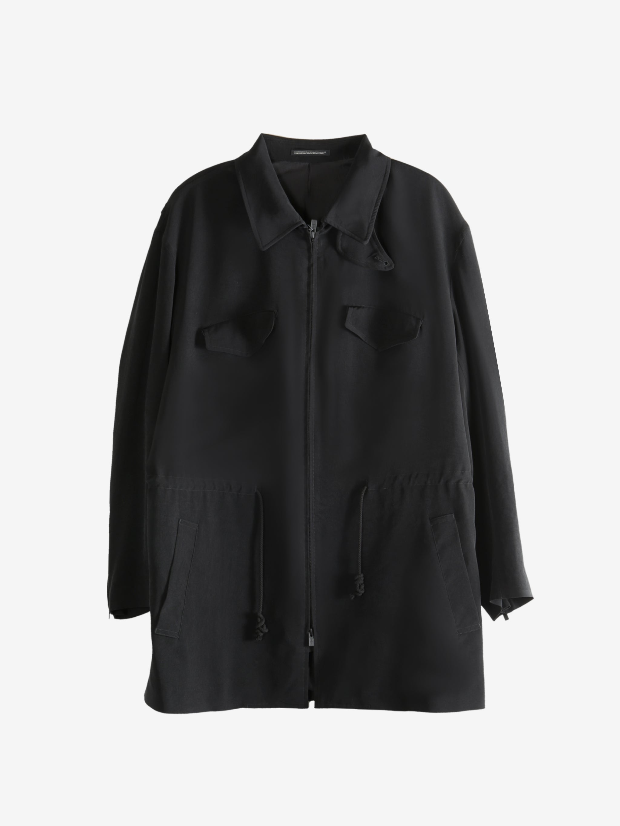 Black coat , front view