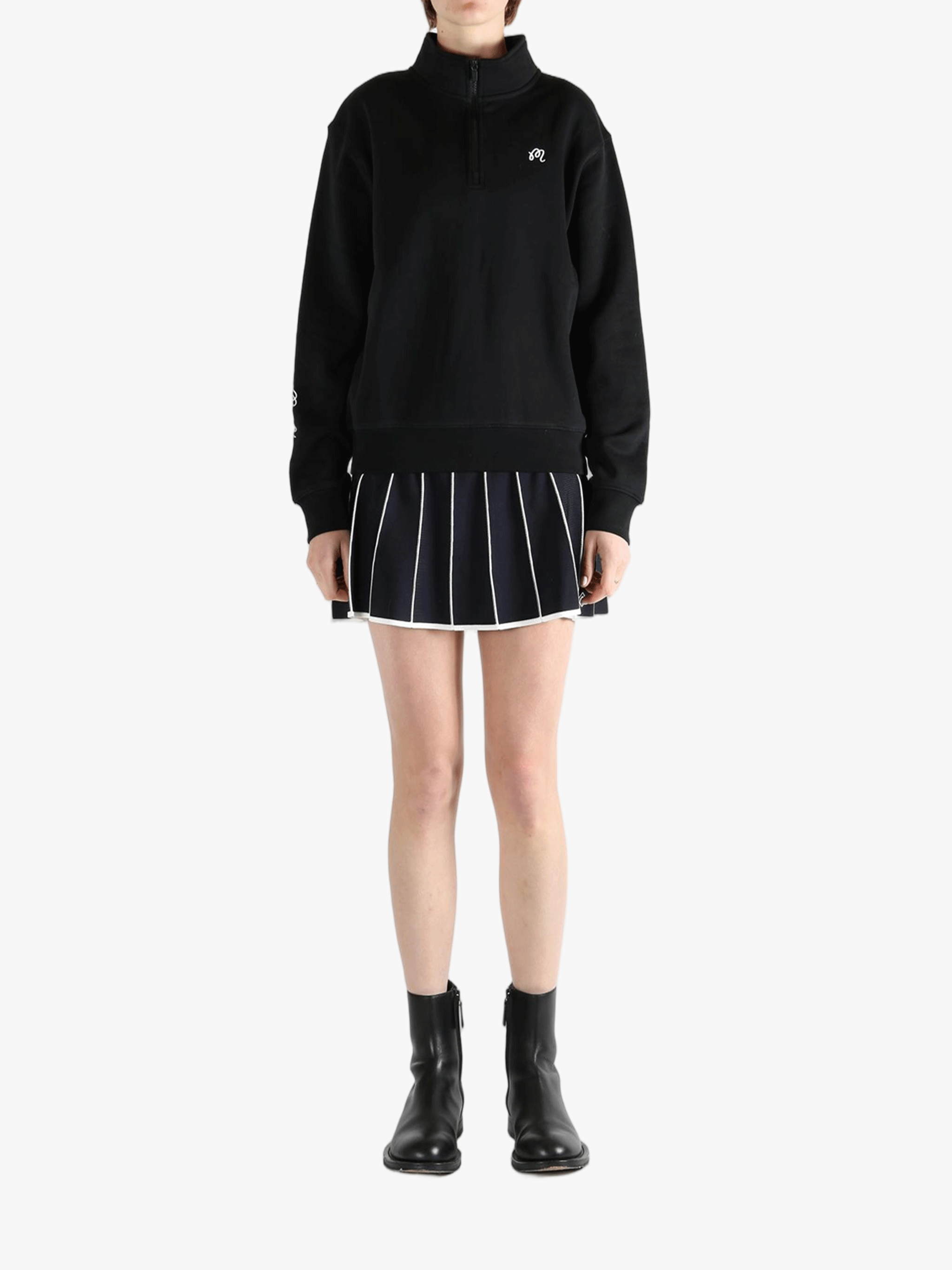 Black sweatshirt ,full body view