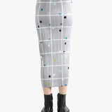 Grey skirt, worn by a person, showing the skirt fit