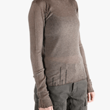 Brown tops  worn by a person, showing the tops fit