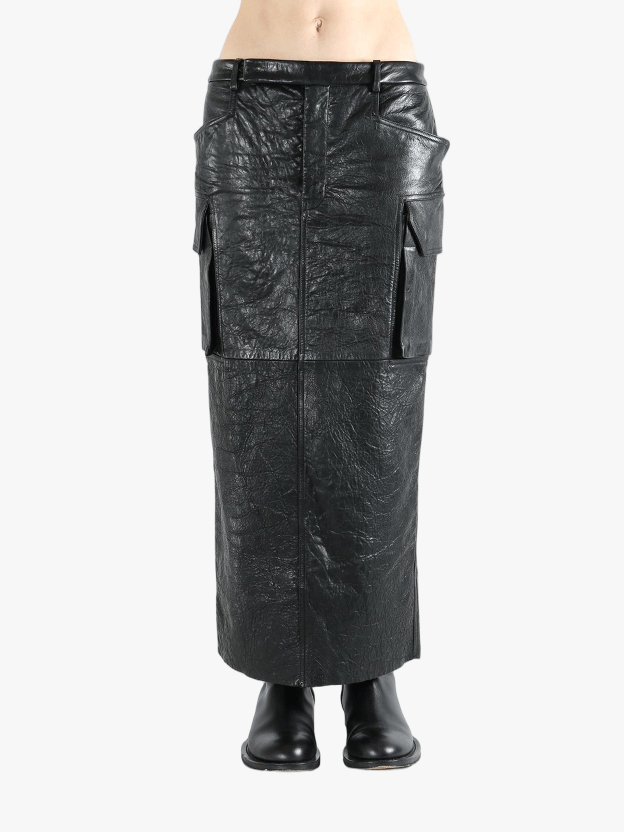 Black skirt worn by a person, showing the skirt fit