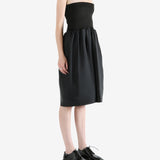 AMOMENTO - Women Taffeta Shirring Flare Skirt