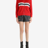 Red knitwear,full body view