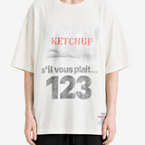 White t-shirt, full body view