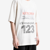 White t-shirt, full body view