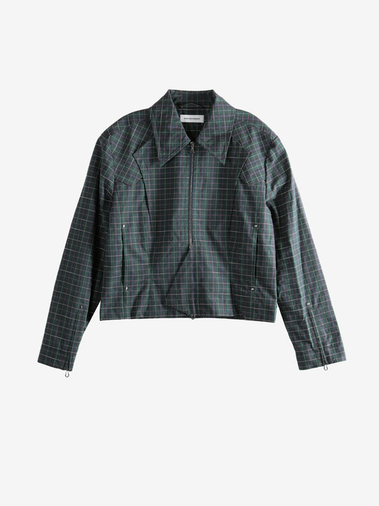 Green blouson, front view