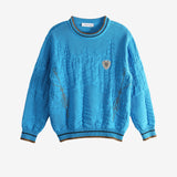 Blue jumper, front view