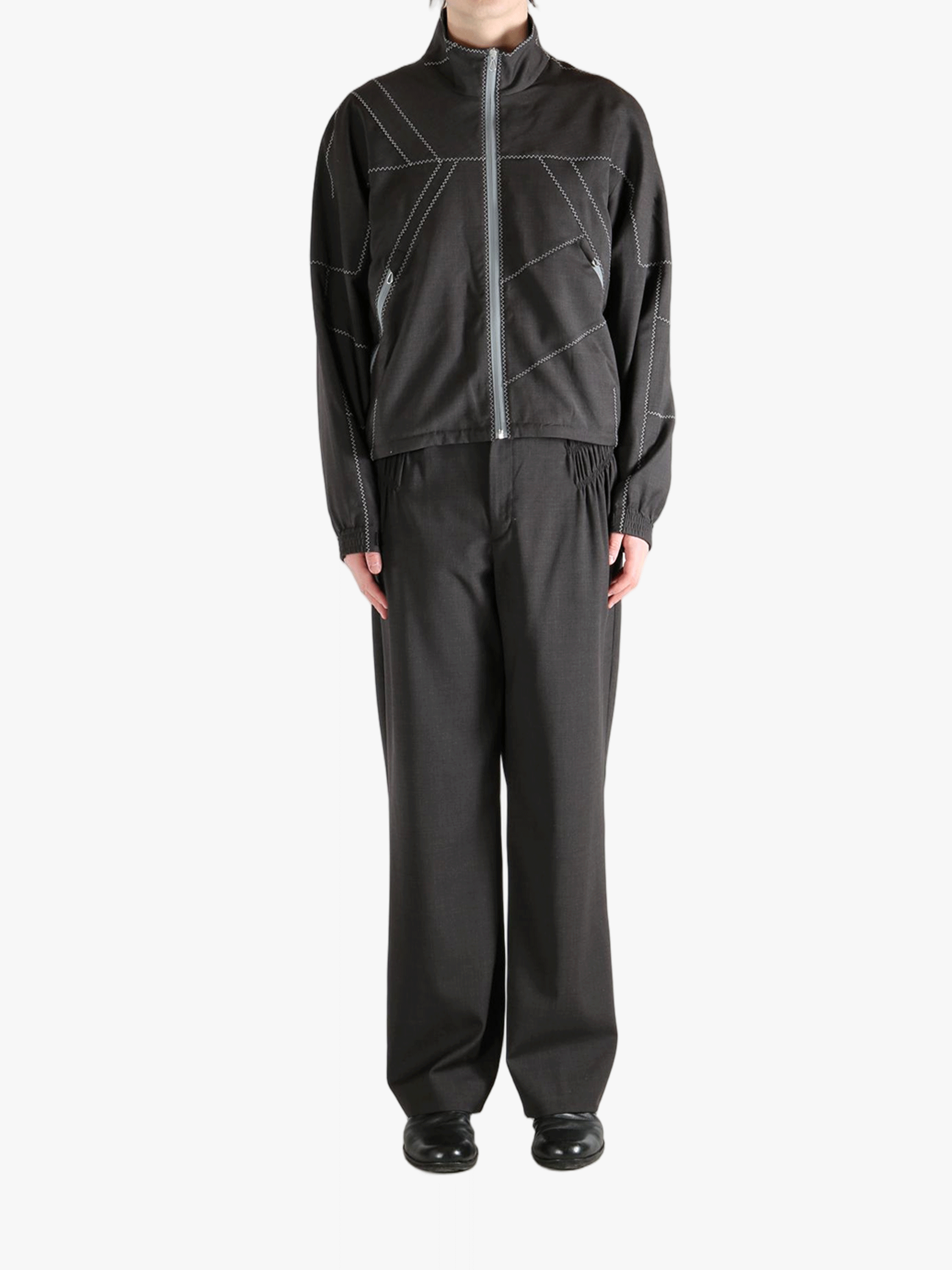 Brown jacket, full body view