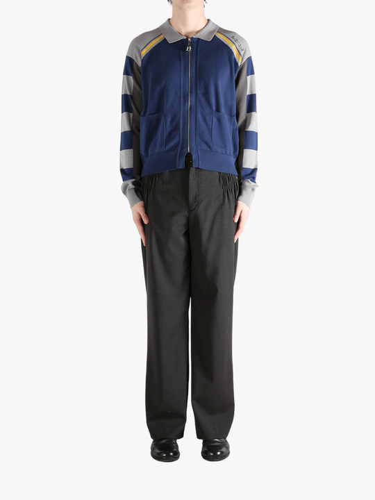 Navy knitwear, full body view