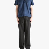 Blue polo shirt, fuii body view