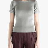 Grey t-shirt worn by a person, showing the t-shirt fit