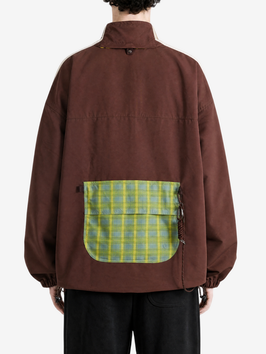 Brown jacket, full body view